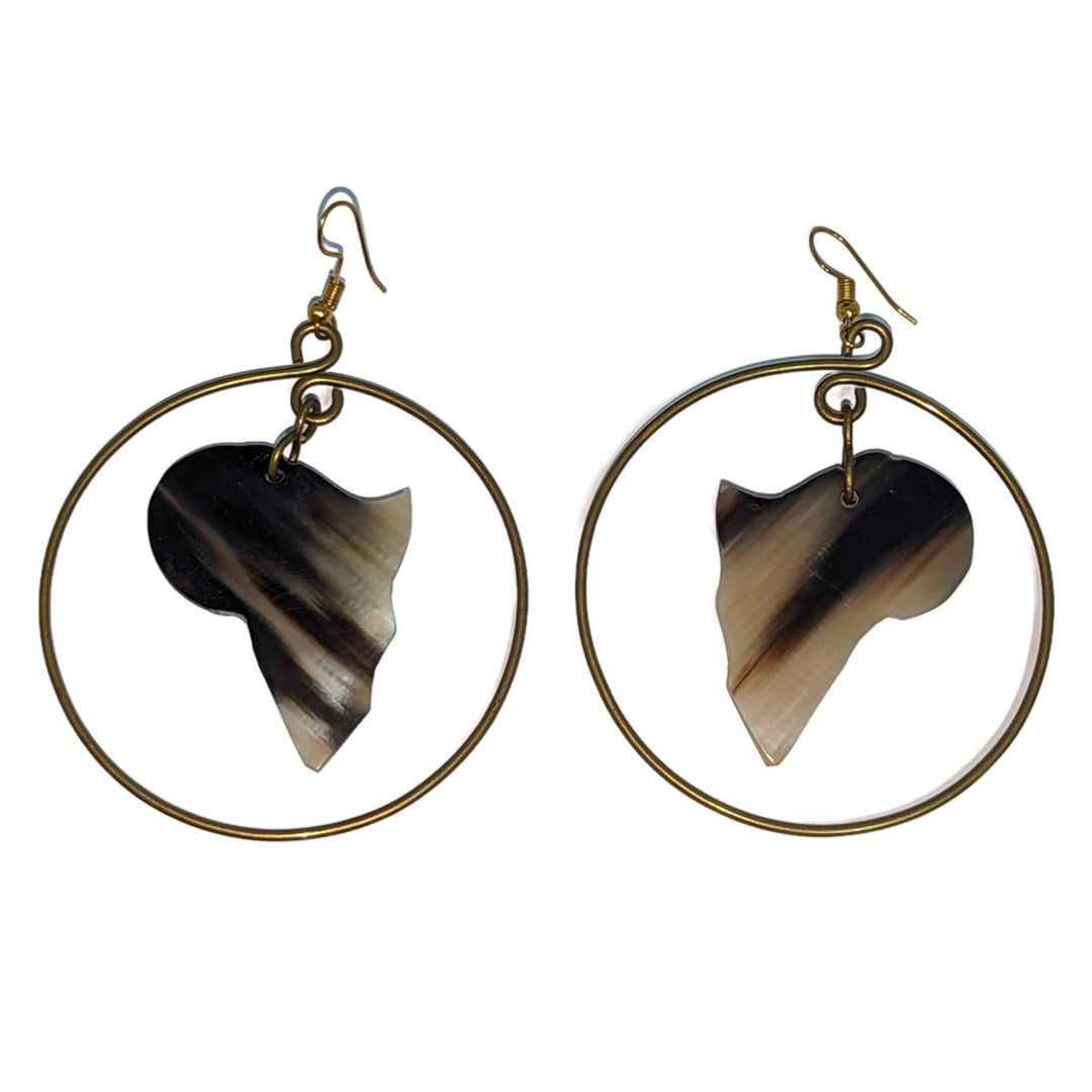 Africa Bone & Brass Earrings 1