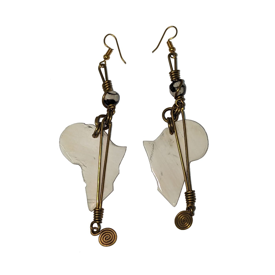 Africa Bone & Brass Earrings 4