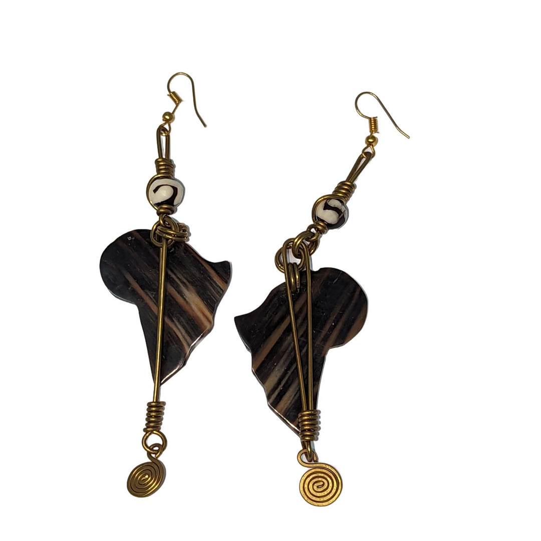 Africa Bone & Brass Earrings 5