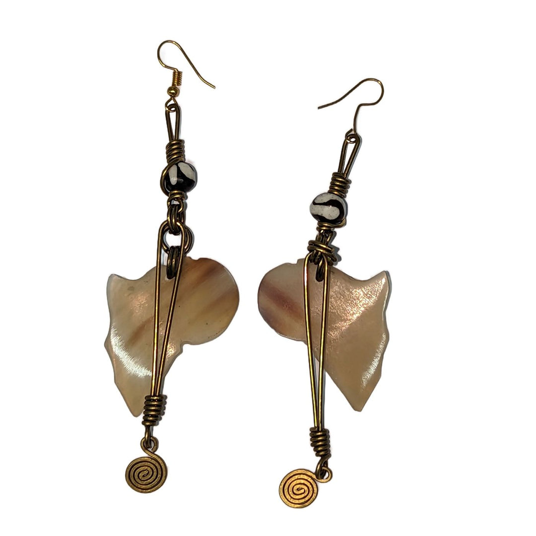 Africa Bone & Brass Earrings 6