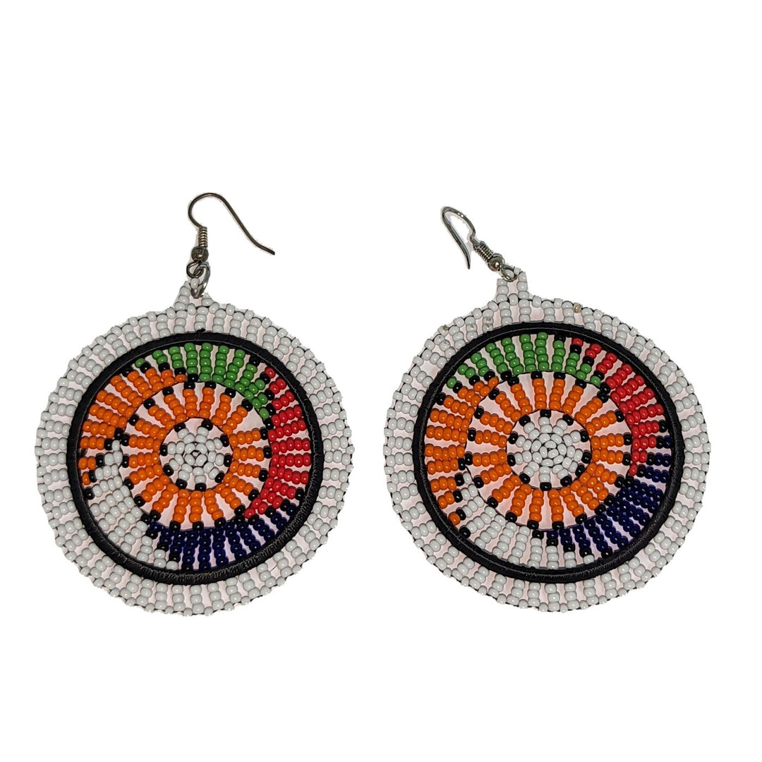 Duara Beaded White Multi Earrings Design 2