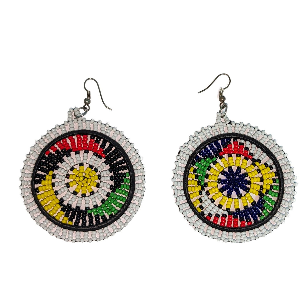 Duara Beaded White Multi Earrings Design 3