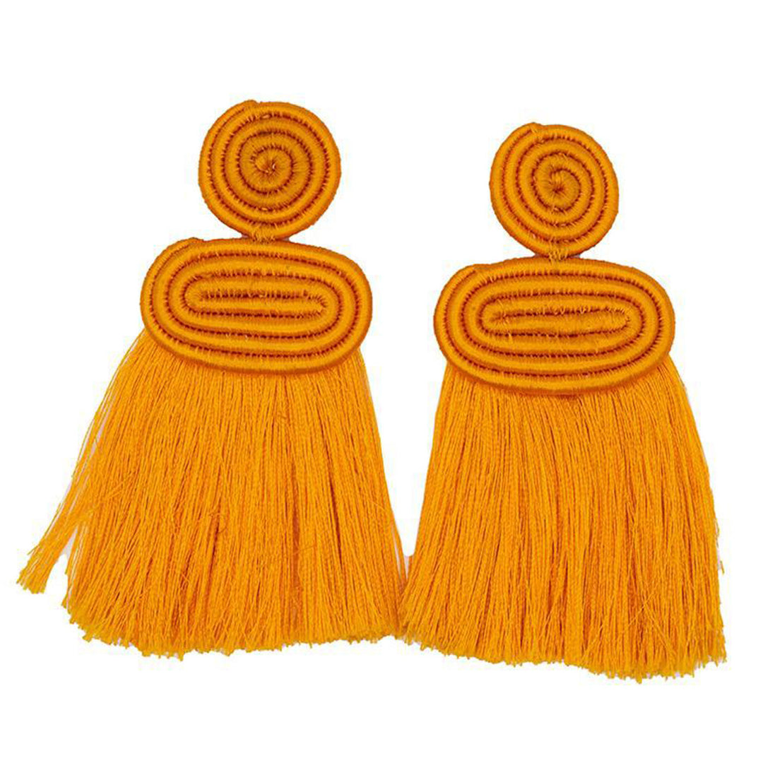 Getu Tassel Earrings Orange