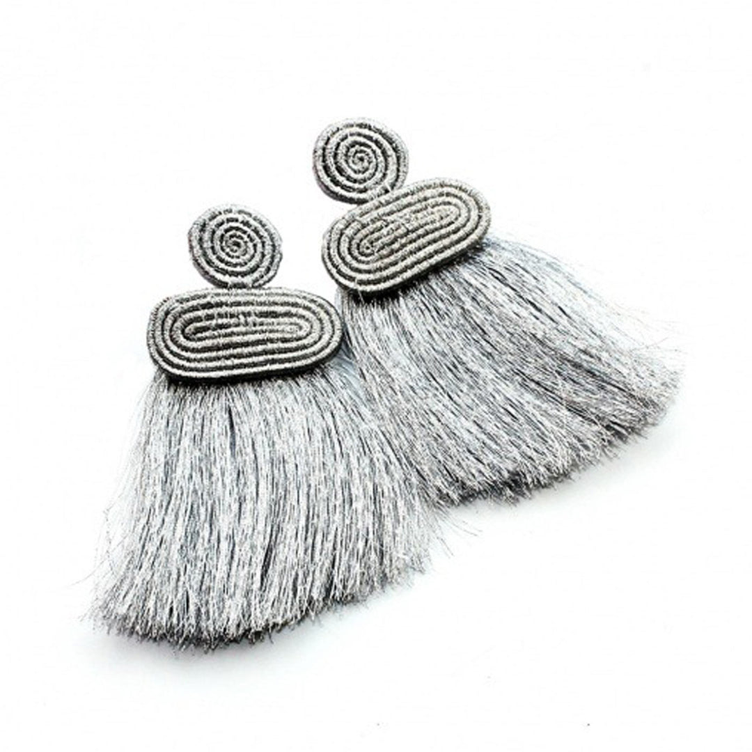 Getu Tassel Earrings Silver