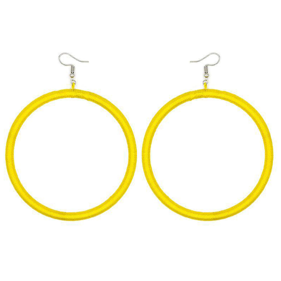 Hoop EmbroideryEarrings Yellow