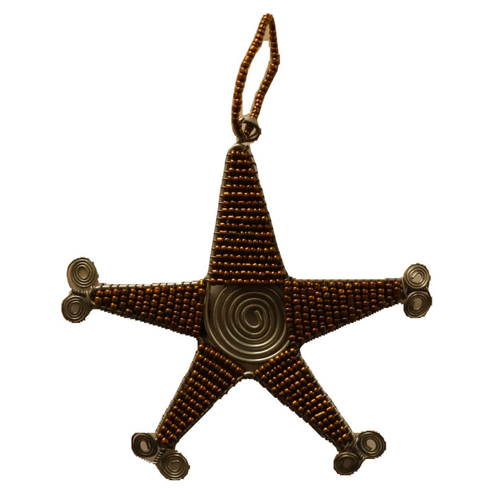 Beaded Gold Star Holiday Decoration