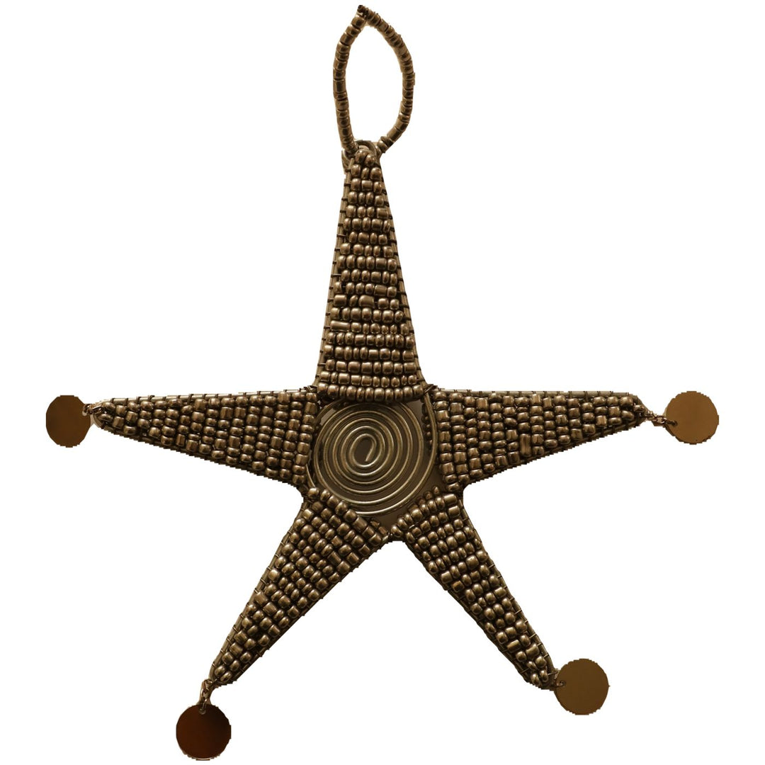 Beaded Silver Star Holiday Decoration