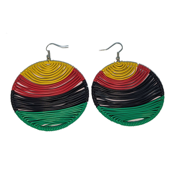 Durban Round  Telephone Wire Earrings Cream