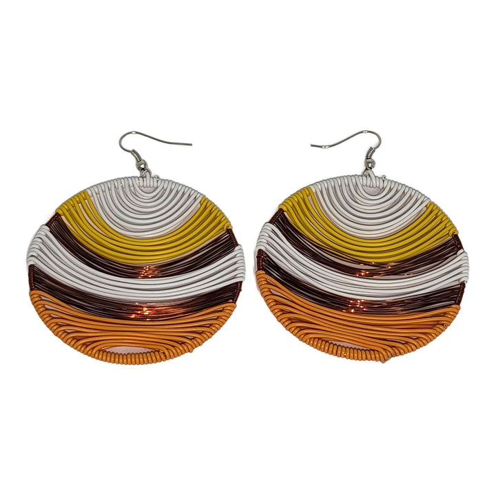 Durban Round Telephone Wire Earrings Blue Multi