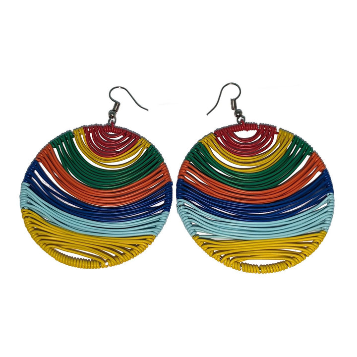 Durban Round Telephone Wire Earrings Multi Colors