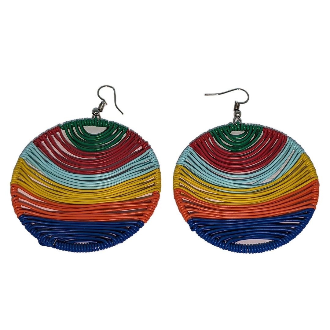 Durban Round Telephone Wire Earrings Multi Colors