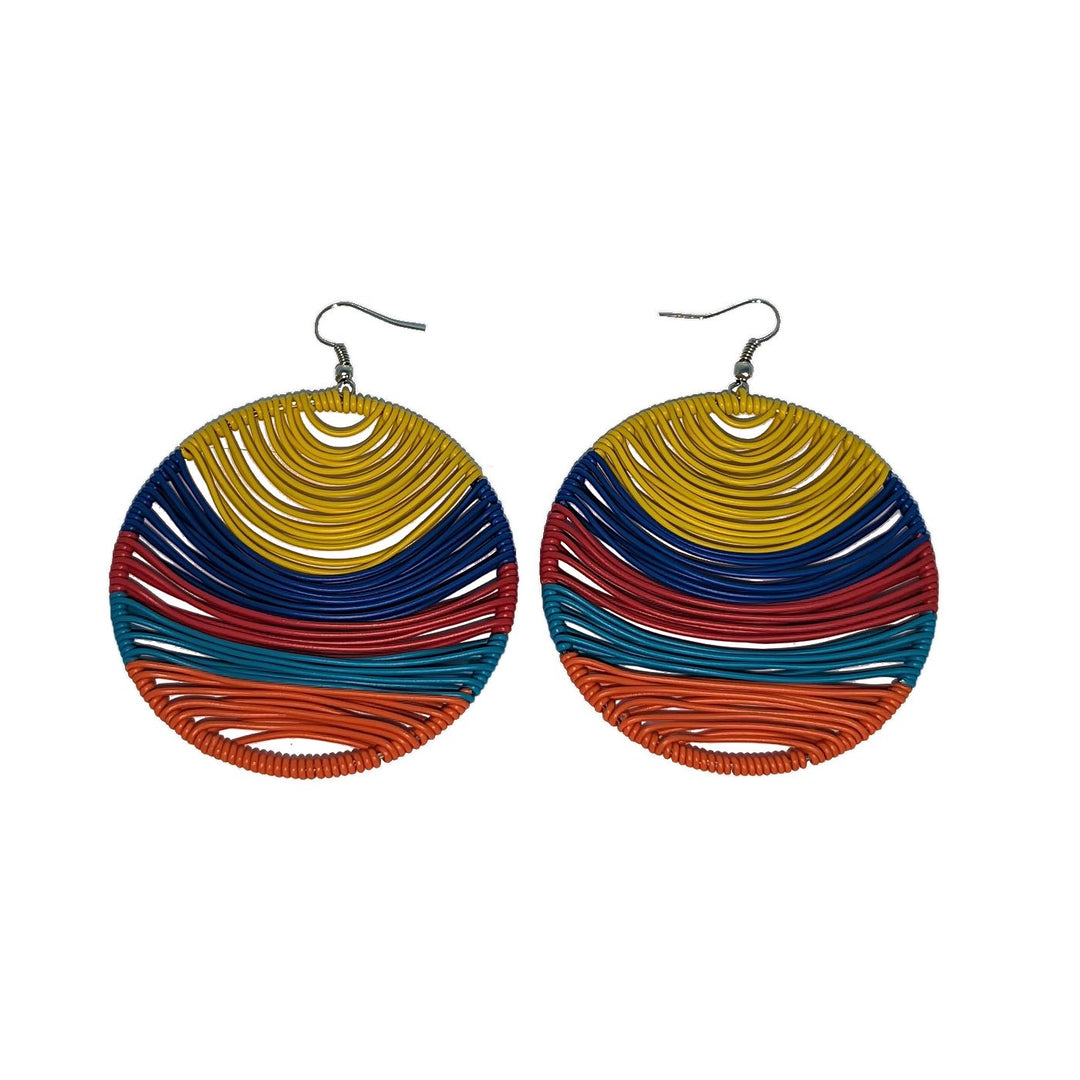 Durban Round Telephone Wire Earrings Multi Colors