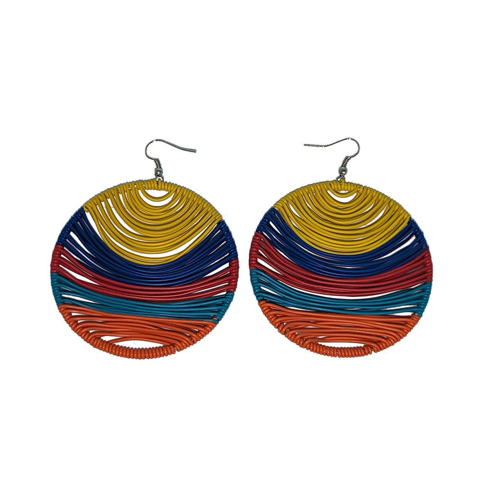 Durban Round Telephone Wire Earrings Multi Colors