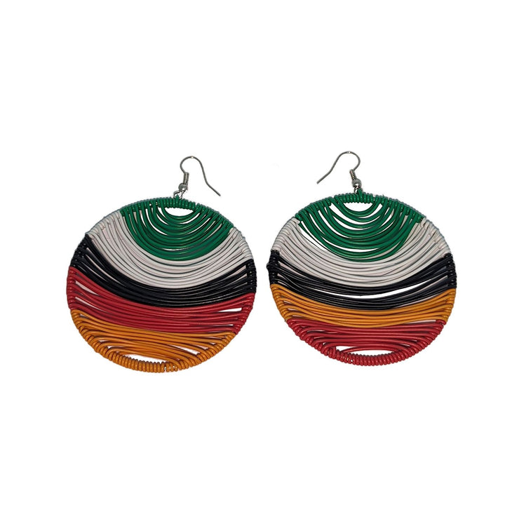 Durban Round Telephone Wire Earrings Multi Colors