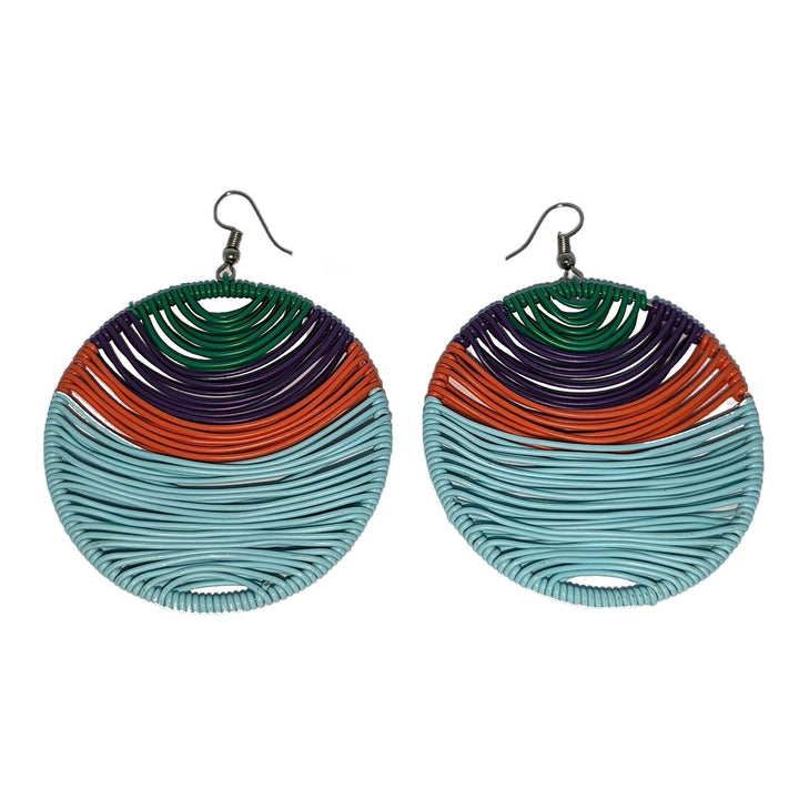 Durban Round Telephone Wire Earrings Multi Colors