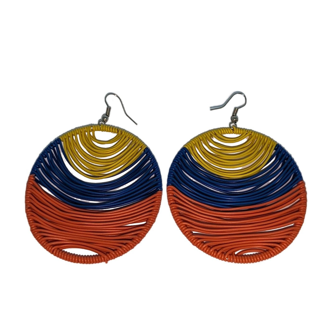 Durban Round Telephone Wire Earrings Multi Colors