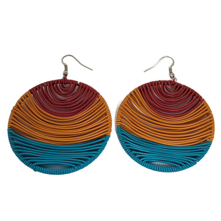 Durban Round Telephone Wire Earrings Multi Colors