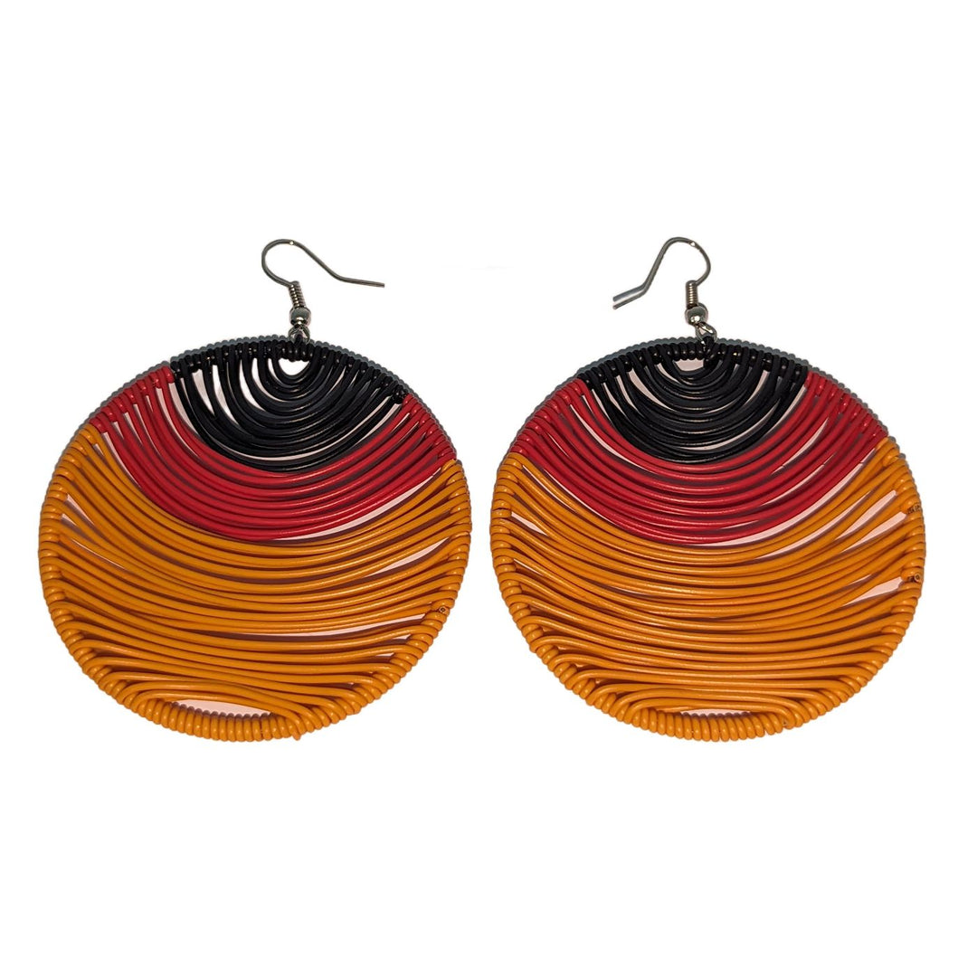 Durban Round Telephone Wire Earrings Multi Colors